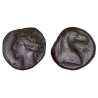 Zeugitane , Carthage Ae17 shekel cuivre  (-300 à -264) Tanit et cheval
