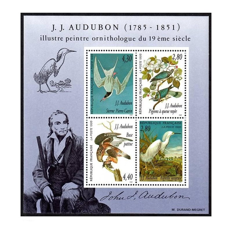 Bloc Feuillet France FranceYvert 18 Audubon, série arts décoratifs