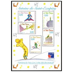 Bloc Feuillet France Yvert 20 Le petit prince de St Exupery