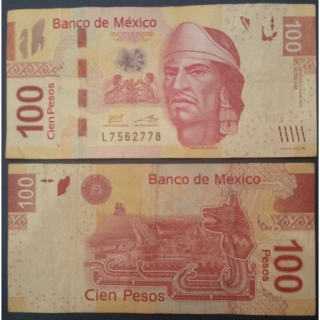 Mexique Pick N°124l, TTB Billet de Banque de 100 pesos 2014