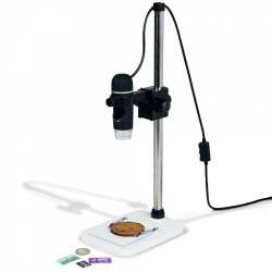 Microscope DM4 digital avec 5.0 Mega Pixels, grossissement 10x-300x, doté de 8 lampes LED + pied