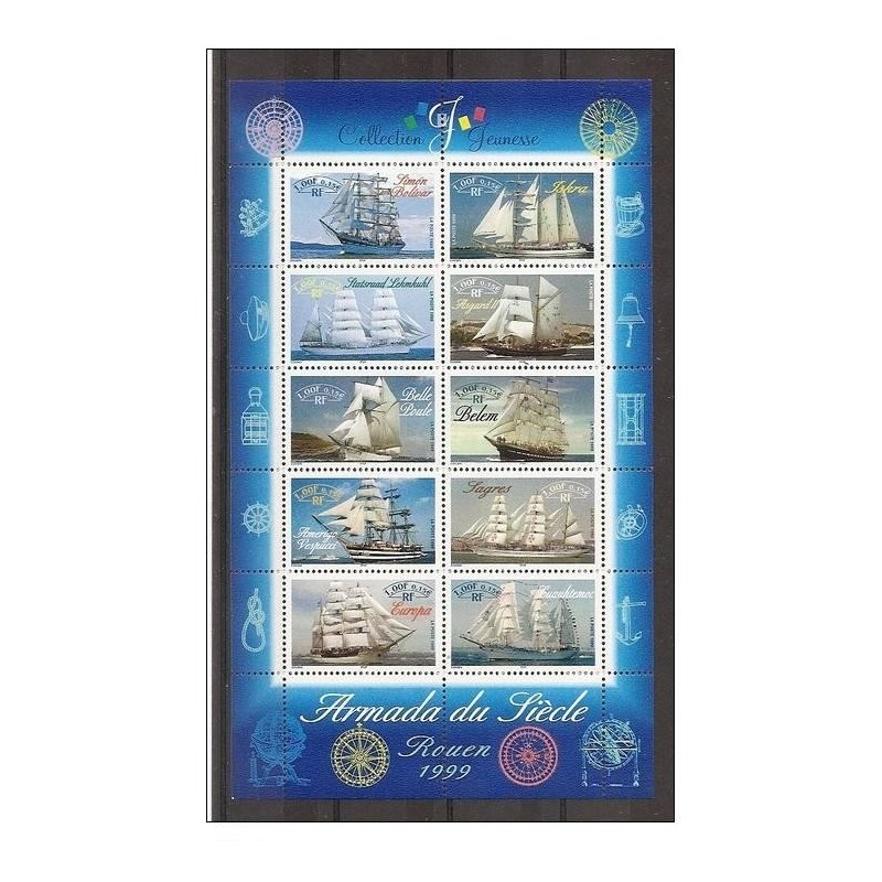 Bloc Feuillet France Yvert 25 Armada du siècle, collection jeunesse