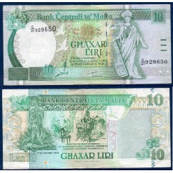 Malte Pick N°47a, Billet de banque de 10 Liri 1994