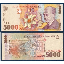 Roumanie Pick N°107b, Billet de banque de 5000 leï 1998