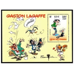 Bloc Feuillet France Yvert 34 Fête du timbre Gaston lagaffe