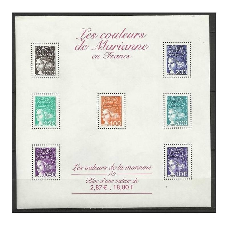 Bloc Feuillet France Yvert 41-42 Couleurs de marianne