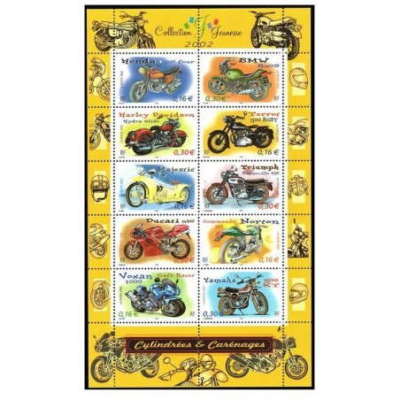 Bloc Feuillet France Yvert 51 Motos et carénages Collection jeunesse