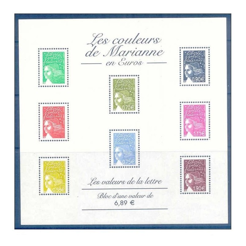 Bloc Feuillet France Yvert 67 Les couleurs de marianne