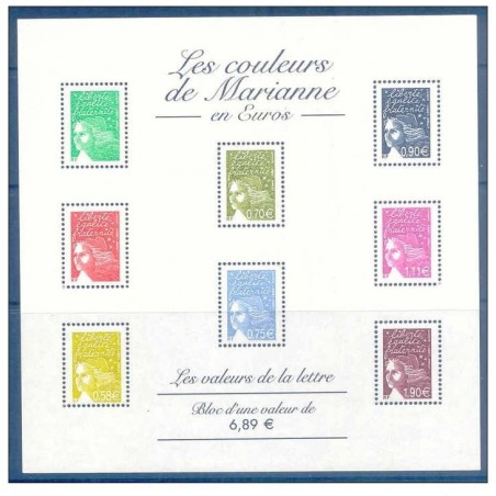 Bloc Feuillet France Yvert 67 Les couleurs de marianne