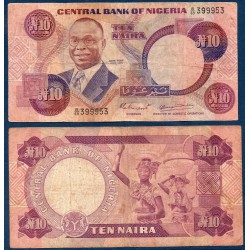 Nigeria P.21a, TB-, Billet de 10 Naira 1979-1984 Alvan Ikoku