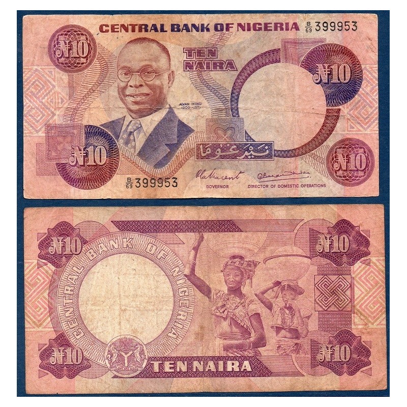 Nigeria Pick N°21a TB-, Billet de Banque de 10 Naira 1979-1984