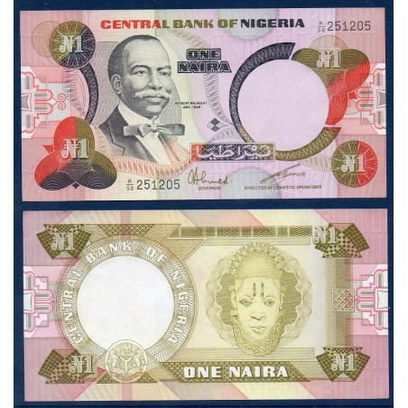 Nigeria P.23a, SPL, Billet de 1 Naira 1984 Homme