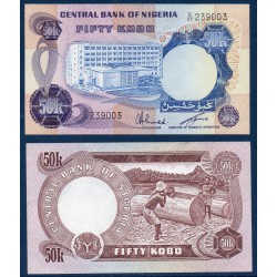 Nigeria P.14f, SPL, Billet de 50 kobo 1973-1978 Arbres