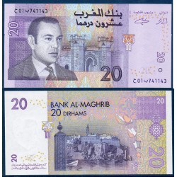 Maroc Pick N°68, Neuf Billet de banque de 20 Dirhams 2005