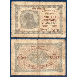 50 centimes mines Domaniales de la sarre B 1920 série A Billet du trésor Central