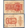 1 franc mines Domaniales de la sarre TB 1920 série E Billet du trésor Central