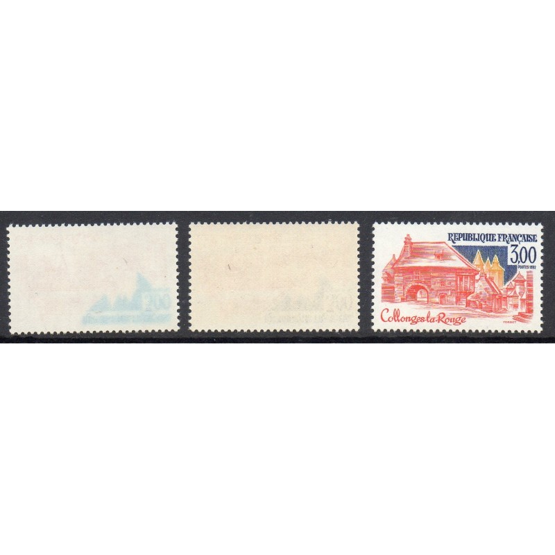 Timbre Yvert No 2196a variété impression recto verso du bleu, neuf ** Colonge la rouge