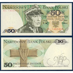 Pologne Pick N°142c, Billet de banque de 50 Zlotych 1986-1988