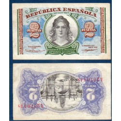 Espagne Pick N°95, TTB Billet de banque de 2 pesetas 1938