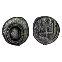 Beotie, Thèbes AE13 cuivre (-379 à -371) Bouclier et Trident