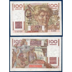 100 Francs Jeune Paysan filigrane inversé TTB- 2.10.1952 Billet de la banque de France
