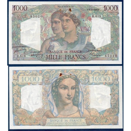 1000 Francs Minerve et Hercule TTB 3.11.1949 Billet de la banque de France