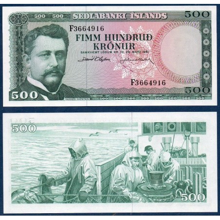 Islande Pick N°45a, Billet de banque de 500 kronur 1961