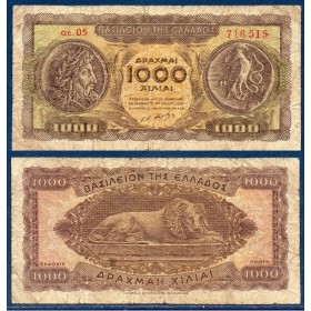 Grece Pick N°326a, B Billet de banque de 1000 Drachmai 1950