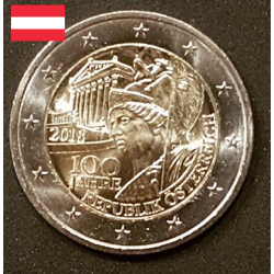 2 euros commémorative Autriche 2018 république Autrichienne piece de monnaie €