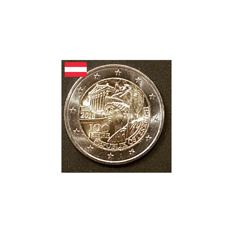 2 euros commémorative Autriche 2018 république Autrichienne piece de monnaie €