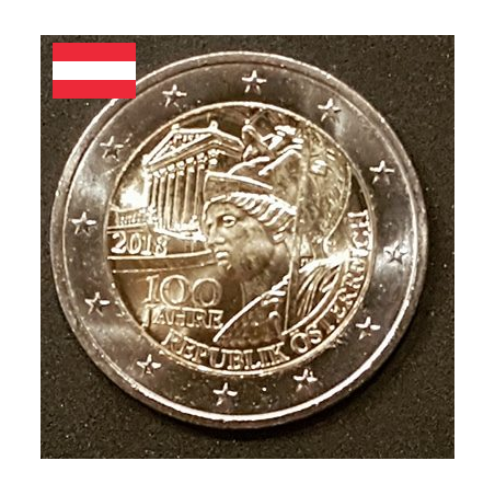 2 euros commémorative Autriche 2018 république Autrichienne piece de monnaie €