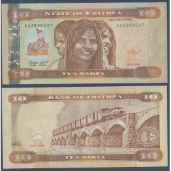 Erythrée Pick N°9, Billet de banque de 10 Nakfa 2012