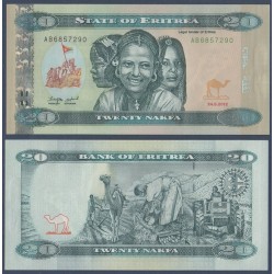 Erythrée Pick N°10, Billet de banque de 20 Nafka 2012