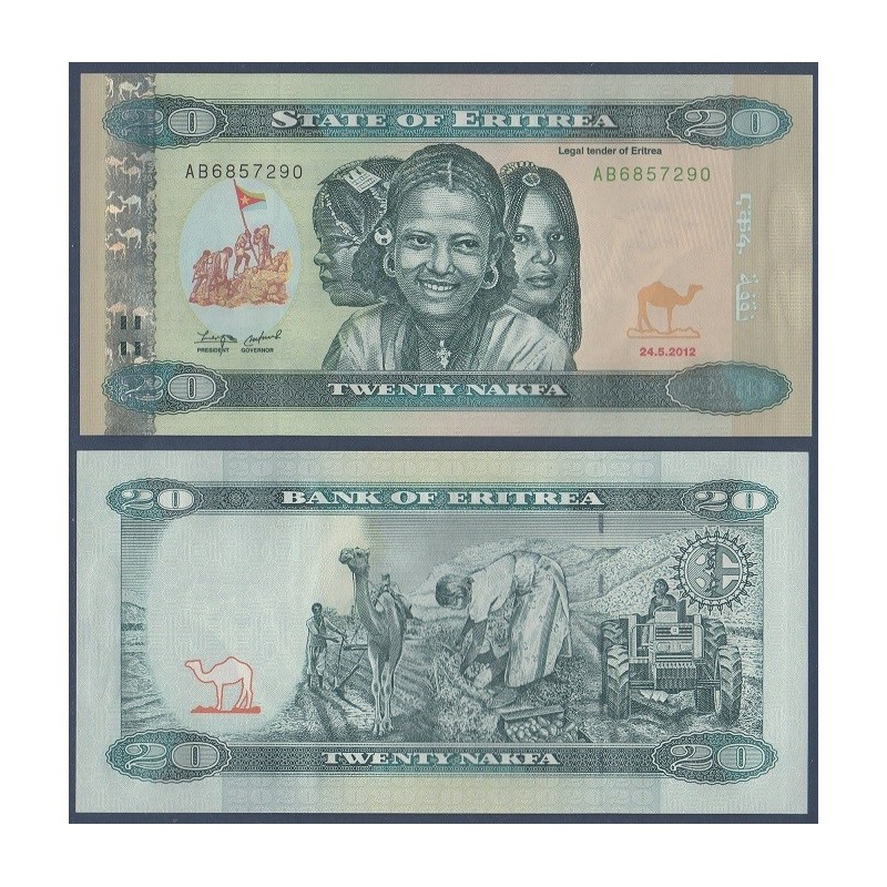 Erythrée Pick N°12, Billet de banque de 20 nakfa 2012