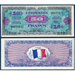 50 Francs Drapeau SUP- 1944 sans série Billet du trésor Central