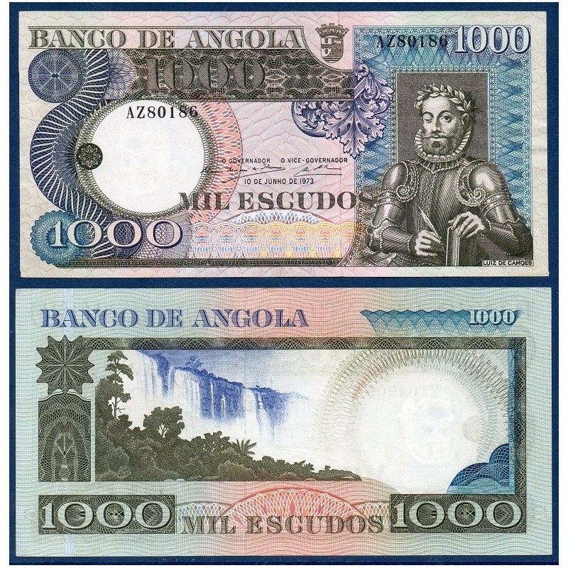 Angola Pick N°108 , Billet de banque de 1000 Escudos 1973