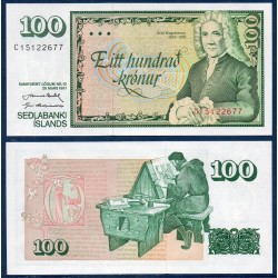 Islande Pick N°50a, Billet de banque de 100 kronur 1981