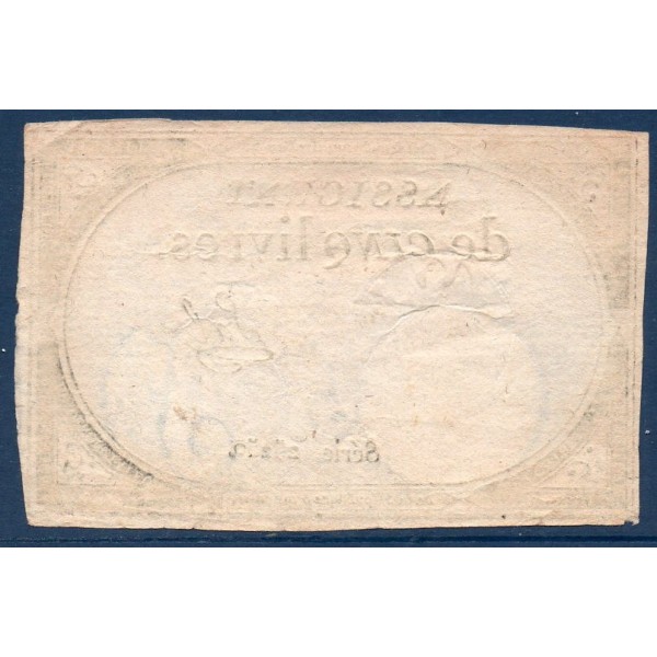 Assignat 5 livres 10 brumaire l'an 2 TTB signature Sal