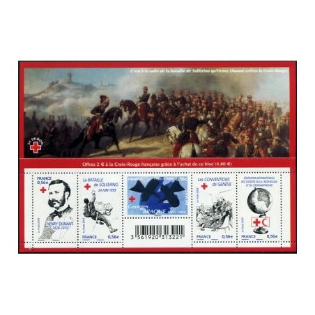 Bloc Feuillet France année 2009 Yvert F4386 Croix Rouge