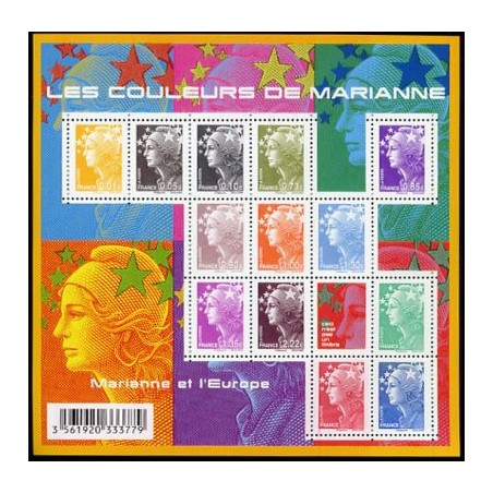 Bloc Feuillet France Yvert F4409 Les couleurs de Marianne