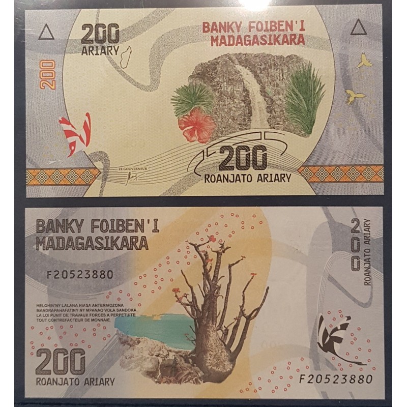 Madagascar Pick N°98, Billet de banque de 200 Ariary  2017
