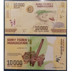 Madagascar P.103, Neuf, Billet de 10000 Ariary 2017 Port