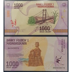 Madagascar Pick N°100, Billet de banque de 1000 Ariary  2017