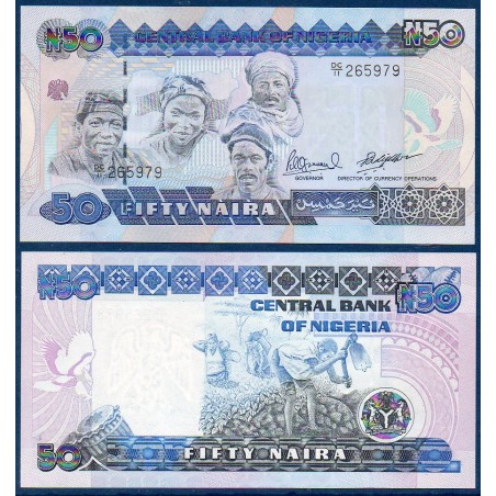 Nigeria P.27c, Neuf, Billet de 50 Naira 1991-2005 Ouvriers