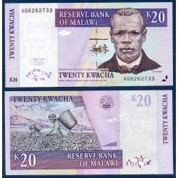 Malawi Pick N°38b, Billet de banque de 20 kwatcha 1997