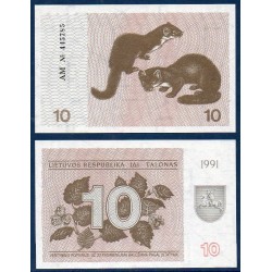 Lituanie Pick N°35b, Billet de banque de 10 Talonas 1991