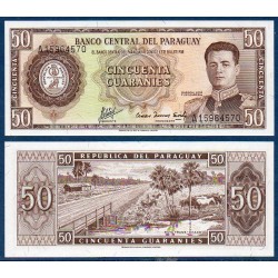 Paraguay Pick N°197b, Billet de banque de 50 Guaranies 1952-1963