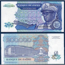 Zaire Pick N°42a, Billet de banque de 200000 Zaires 1992