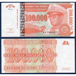 Zaire Pick N°76a, Billet de banque de 100000 nouveaux Zaires 1996