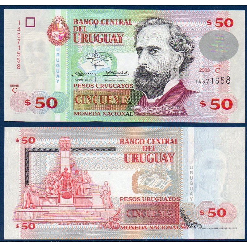 Uruguay Pick N°84, Billet de banque de 50 Pesos 2003